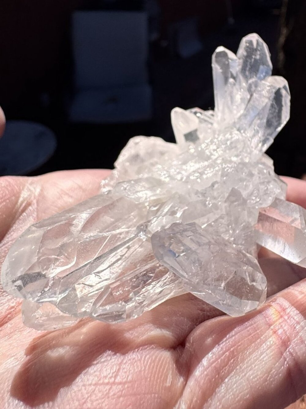 Glassy Radiating Clear Quartz Cluster – Bowtie Multi-Point Specimen